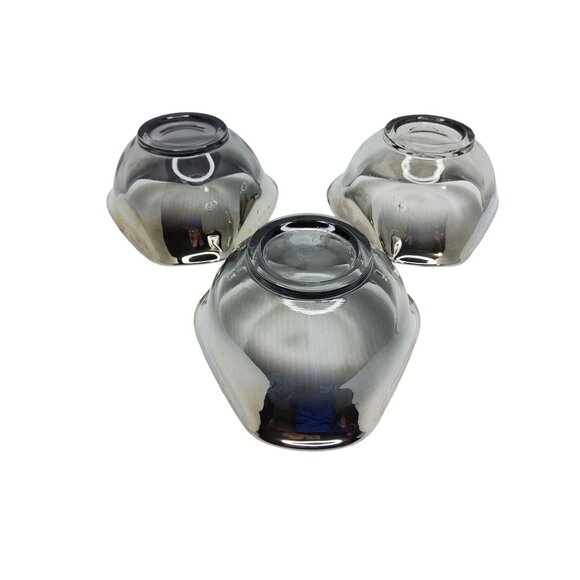 vintage 1960s elegant set of 3 dorothy thorpe style silver fade glass bowls - Picture 7 of 7